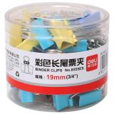 得力8555ES 19mm40只彩色长尾票夹筒装（1筒）