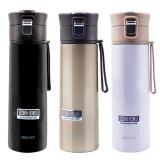 得力6126 500ML不锈钢锁扣保温杯(1只)